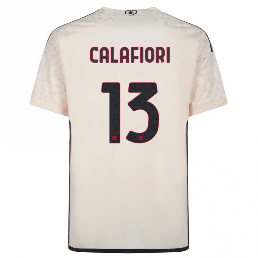 メンズフットボールリッカルド・カラフィオーリ#13オフホワイトアウェイシャツ2023/24ジャージーユニフォーム