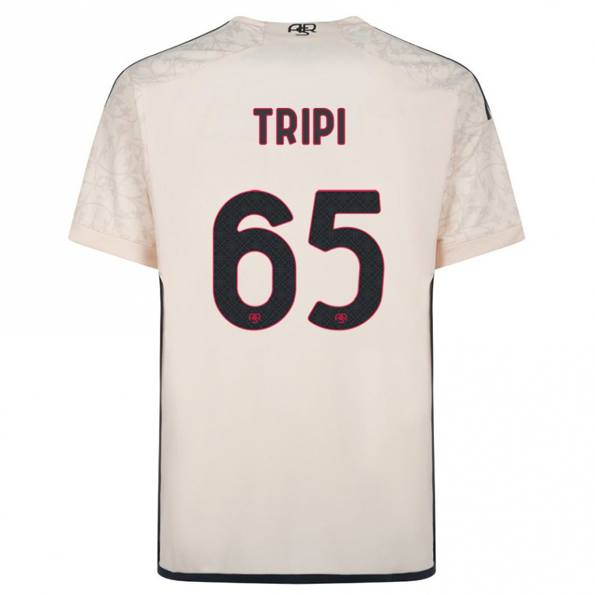 メンズフットボールフィリッポ・トリピ#65オフホワイトアウェイシャツ2023/24ジャージーユニフォーム