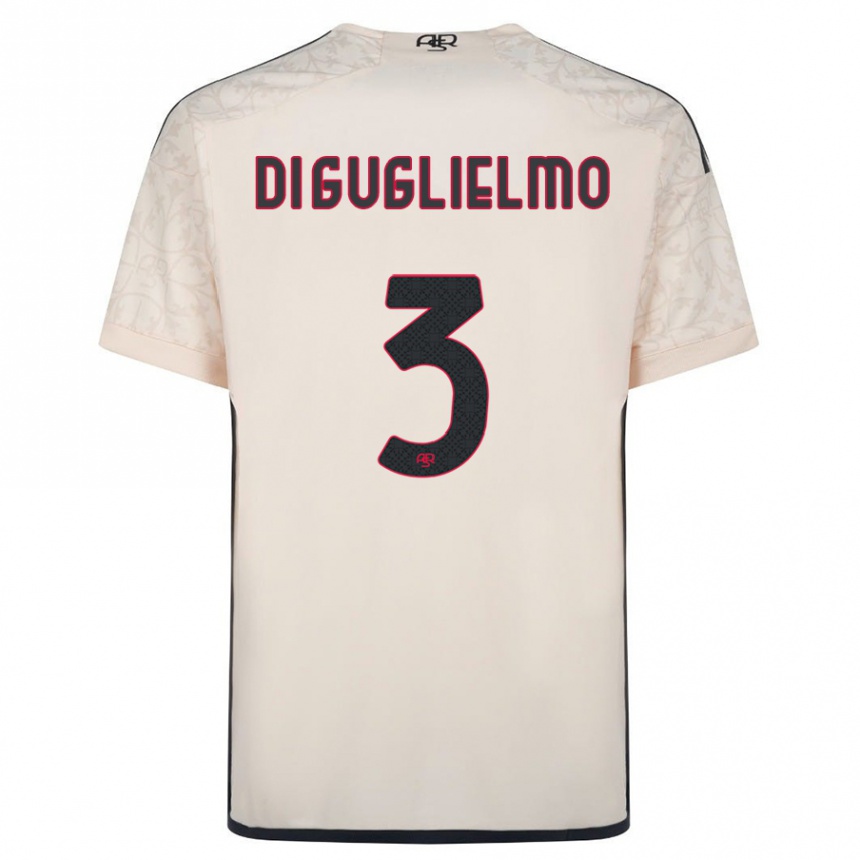 メンズフットボールルチア・ディ・グリエルモ#3オフホワイトアウェイシャツ2023/24ジャージーユニフォーム