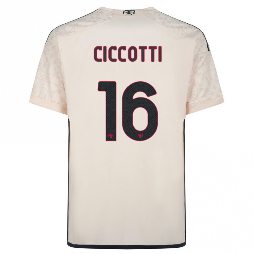 メンズフットボールクラウディア・チコッティ#16オフホワイトアウェイシャツ2023/24ジャージーユニフォーム