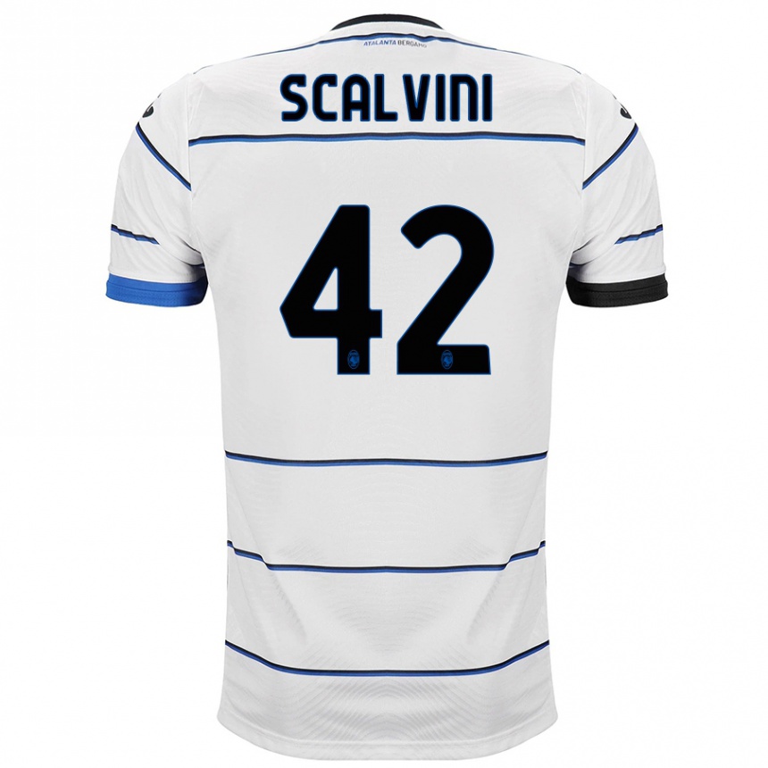 メンズフットボールジョルジオ・スカルビーニ#42白アウェイシャツ2023/24ジャージーユニフォーム