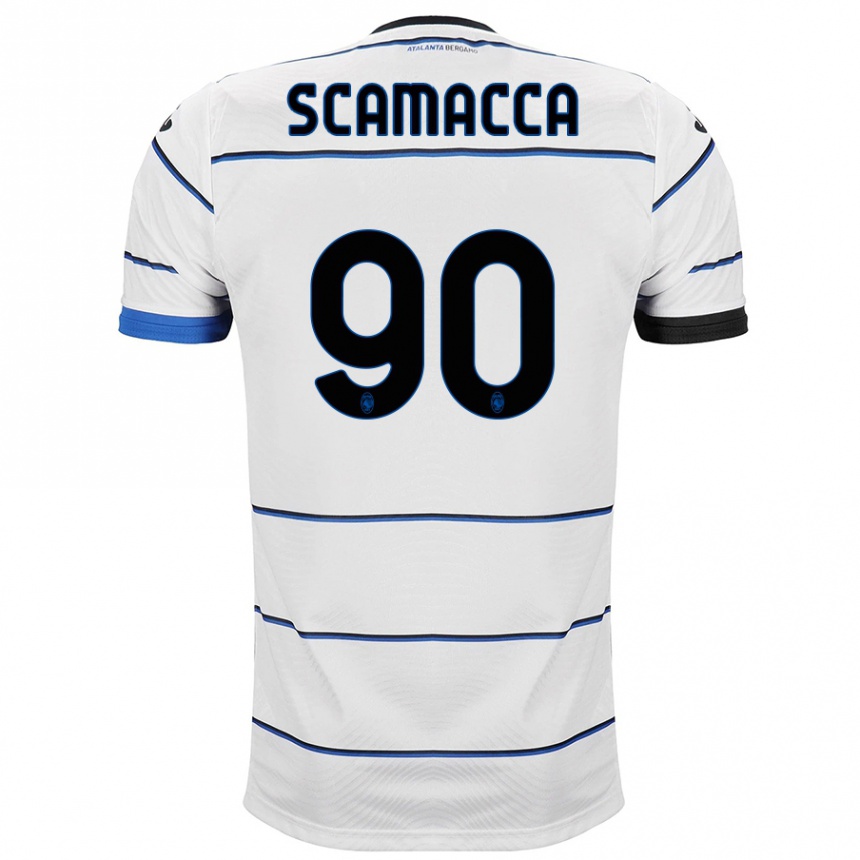 メンズフットボールジャンルカ・スカマッカ#90白アウェイシャツ2023/24ジャージーユニフォーム