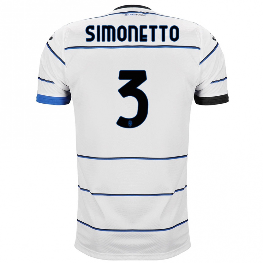 メンズフットボールフェデリコ・シモネット#3白アウェイシャツ2023/24ジャージーユニフォーム