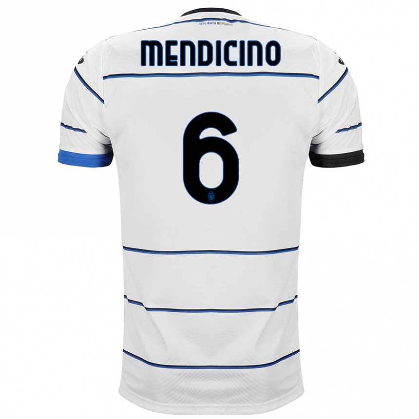 メンズフットボールレオナルド・メンディチーノ#6白アウェイシャツ2023/24ジャージーユニフォーム