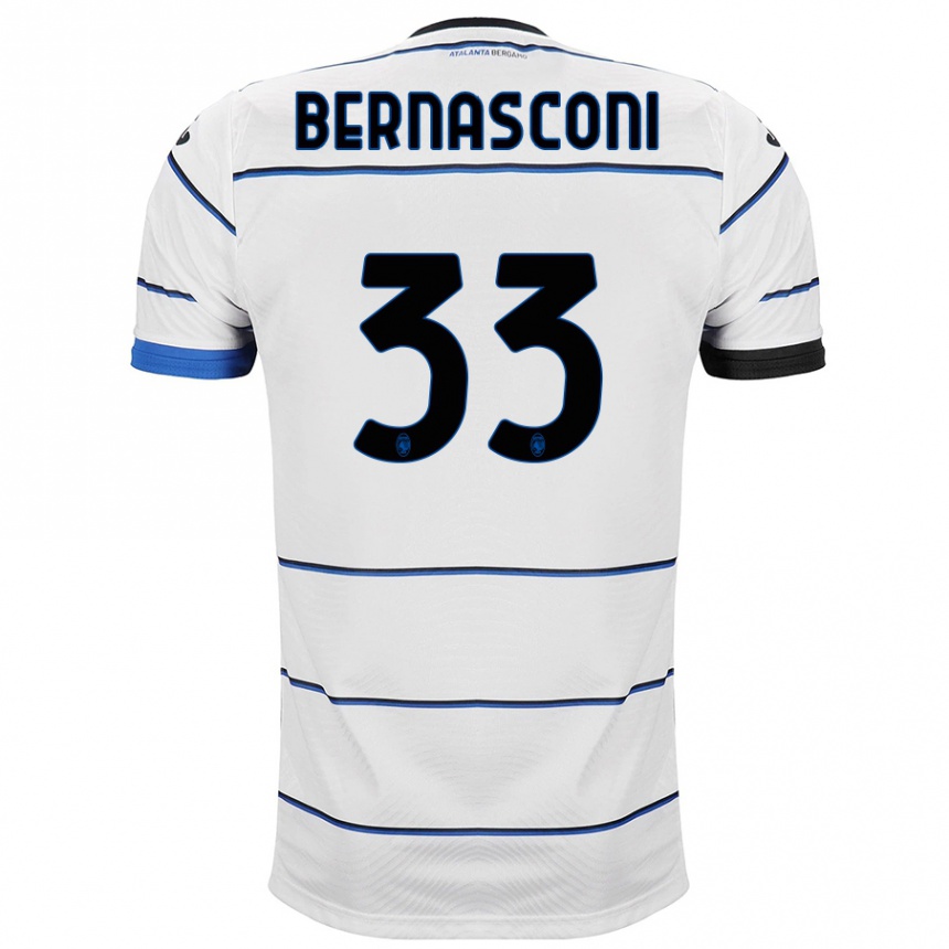 メンズフットボールロレンツォ・ベルナスコーニ#33白アウェイシャツ2023/24ジャージーユニフォーム