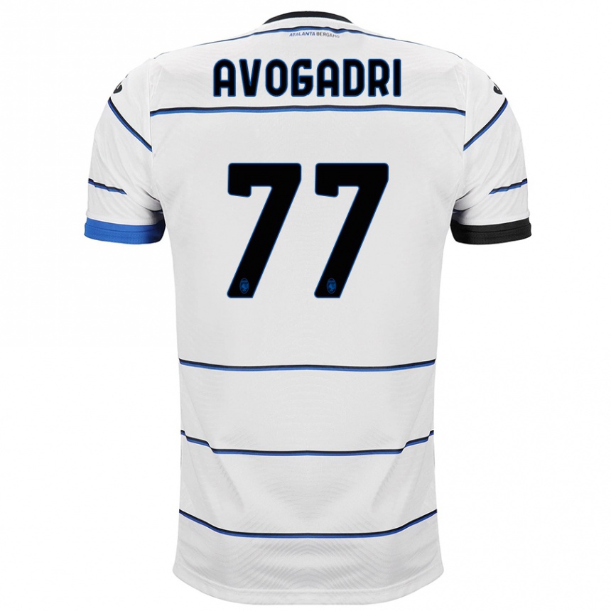 メンズフットボールロレンゾ・アヴォガドリ#77白アウェイシャツ2023/24ジャージーユニフォーム