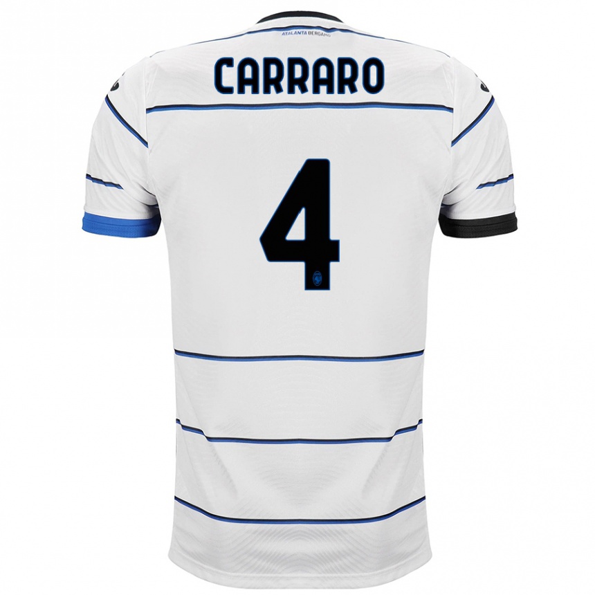 メンズフットボールマルコ・カラーロ#4白アウェイシャツ2023/24ジャージーユニフォーム