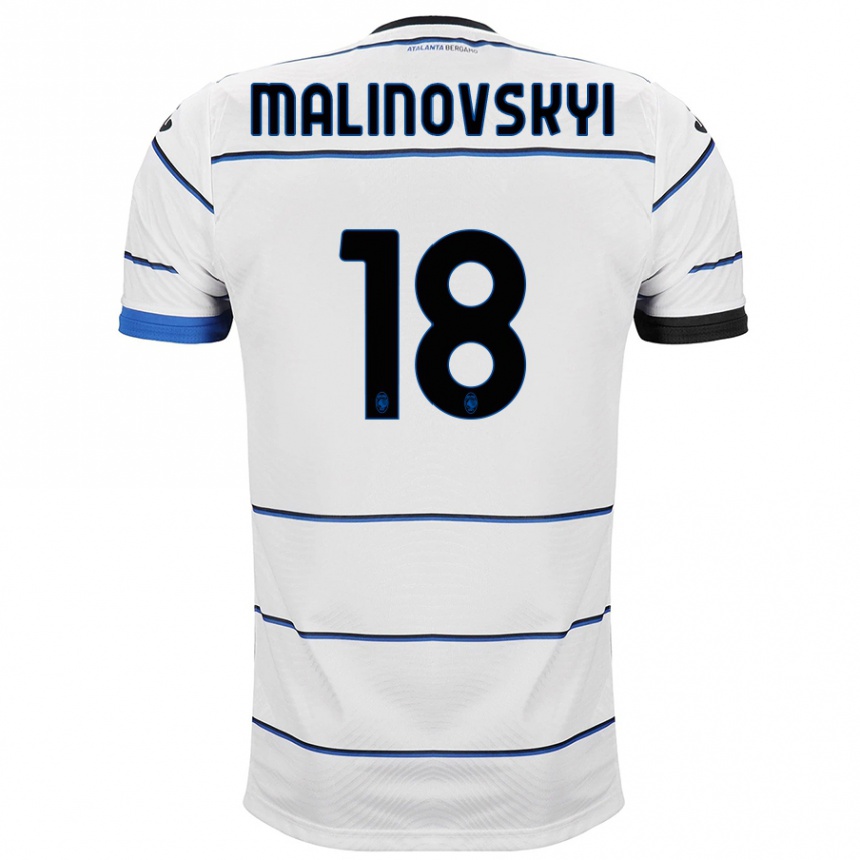 メンズフットボールルスラン・マリノフスキー#18白アウェイシャツ2023/24ジャージーユニフォーム
