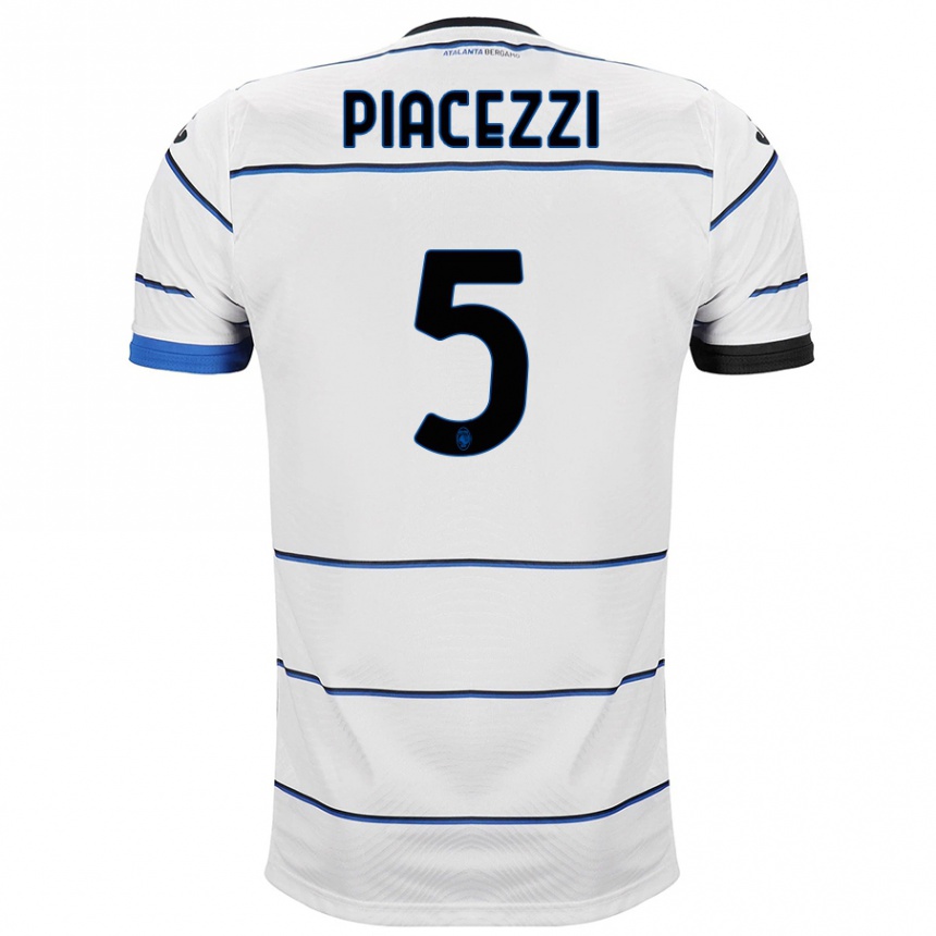 メンズフットボールエレオノーラ・ピアチェッツィ#5白アウェイシャツ2023/24ジャージーユニフォーム
