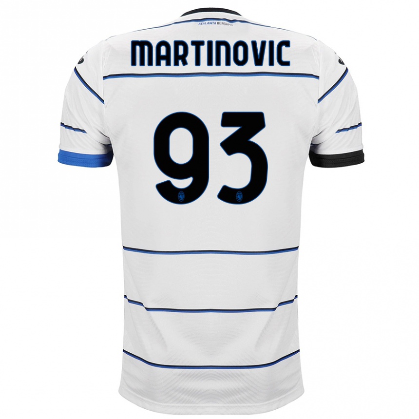 メンズフットボールメラニア・マルティノビッチ#93白アウェイシャツ2023/24ジャージーユニフォーム