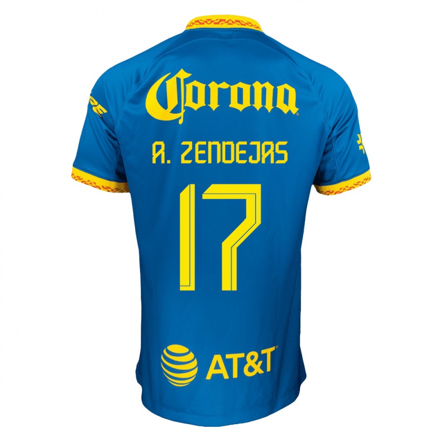 メンズフットボールアレハンドロ・センデハス#17青アウェイシャツ2023/24ジャージーユニフォーム