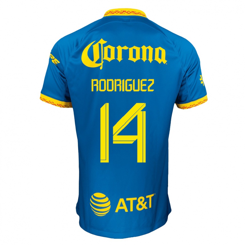 メンズフットボールモニカ・ロドリゲス#14青アウェイシャツ2023/24ジャージーユニフォーム