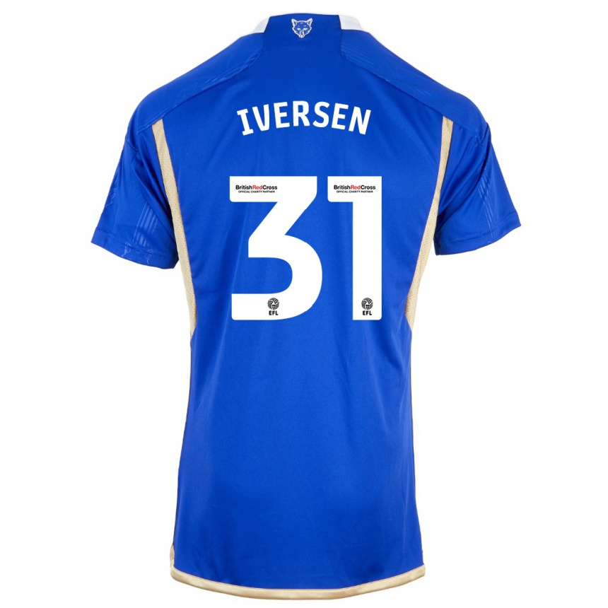 レディースフットボールダニエル・イヴェルセン#31ロイヤルブルーホームシャツ2023/24ジャージーユニフォーム