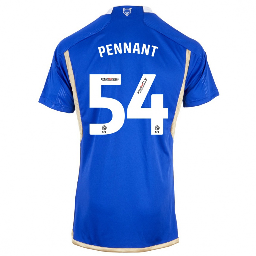 レディースフットボールキアンペナント#54ロイヤルブルーホームシャツ2023/24ジャージーユニフォーム