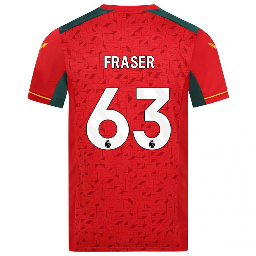 レディースフットボールネイサン・フレイザー#63赤アウェイシャツ2023/24ジャージーユニフォーム