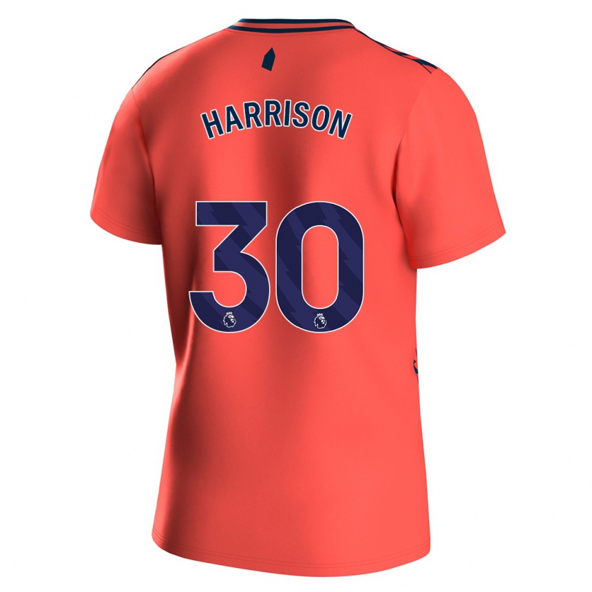 レディースフットボールジャック・ハリソン#30コーラルアウェイシャツ2023/24ジャージーユニフォーム