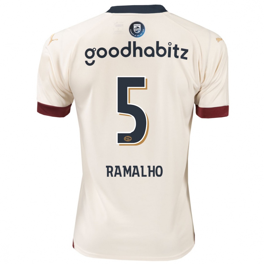 レディースフットボールアンドレ・ラマーリョ#5オフホワイトアウェイシャツ2023/24ジャージーユニフォーム