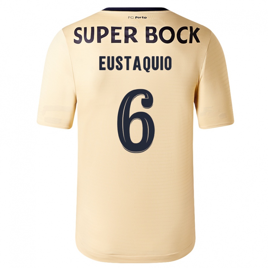 レディースフットボールステファン・エウスタキオ#6ベージュゴールドアウェイシャツ2023/24ジャージーユニフォーム