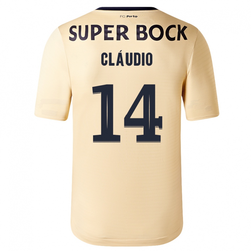レディースフットボールクラウディオ・ラモス#14ベージュゴールドアウェイシャツ2023/24ジャージーユニフォーム