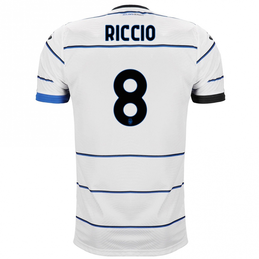 レディースフットボールロレンゾ・リッチオ#8白アウェイシャツ2023/24ジャージーユニフォーム