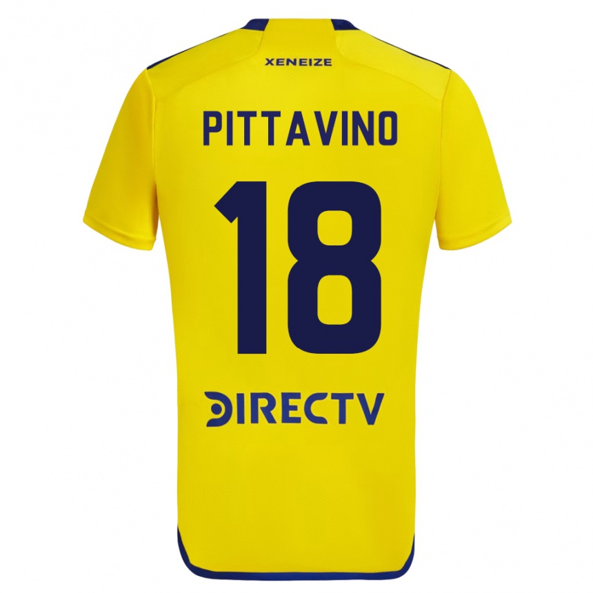 レディースフットボールロドリゴ・ピッタヴィーノ#18イエローアウェイシャツ2023/24ジャージーユニフォーム