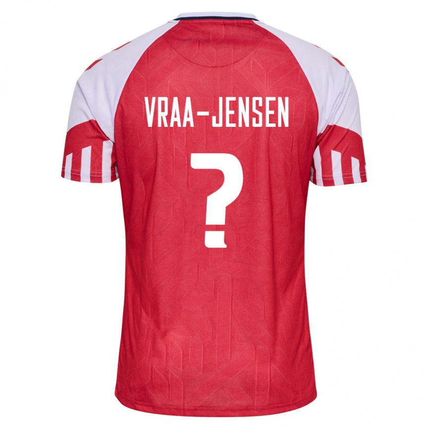 キッズフットボールデンマークルートヴィヒ・ヴラー＝イェンセン#0赤ホームシャツ24-26ジャージーユニフォーム