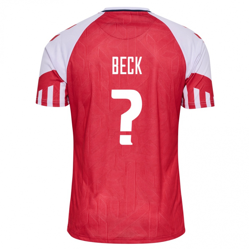 キッズフットボールデンマークジュリアス・ベック#0赤ホームシャツ24-26ジャージーユニフォーム