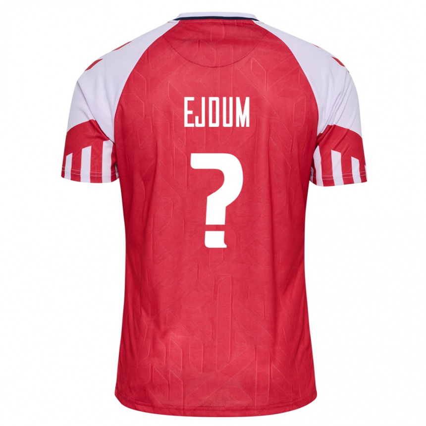 キッズフットボールデンマークマックス・エイドゥム#0赤ホームシャツ24-26ジャージーユニフォーム