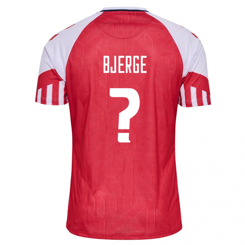 キッズフットボールデンマークグスタフ・ビエルゲ#0赤ホームシャツ24-26ジャージーユニフォーム