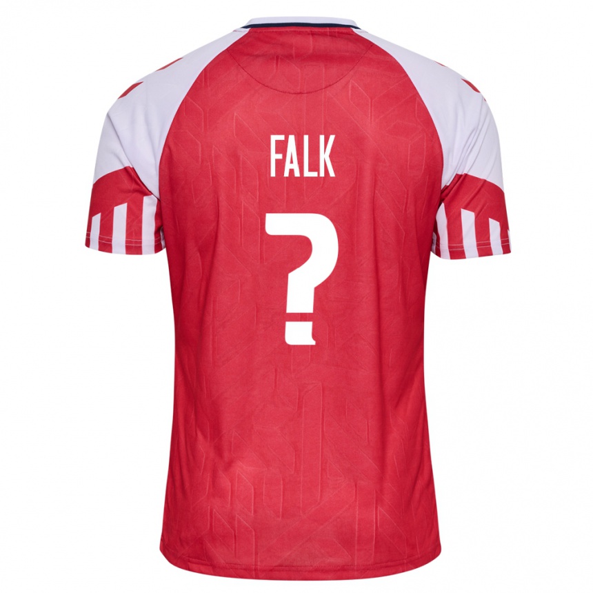 キッズフットボールデンマークルーカス・フォーク#0赤ホームシャツ24-26ジャージーユニフォーム
