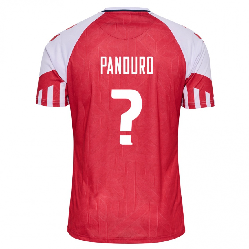 キッズフットボールデンマークトリスタン・パンドゥロ#0赤ホームシャツ24-26ジャージーユニフォーム
