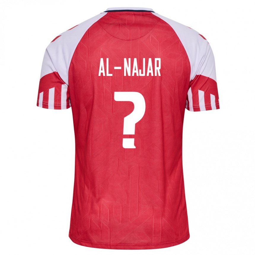キッズフットボールデンマークアリ・アル・ナジャール#0赤ホームシャツ24-26ジャージーユニフォーム