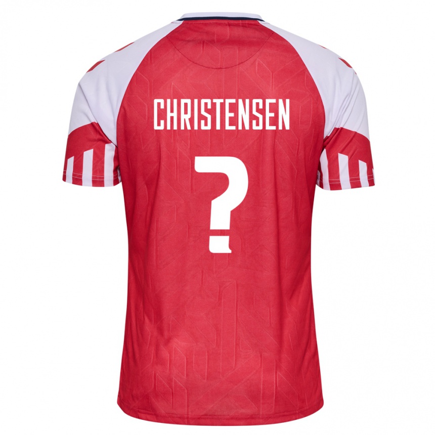 キッズフットボールデンマークアッシュ・クリステンセン#5赤ホームシャツ24-26ジャージーユニフォーム