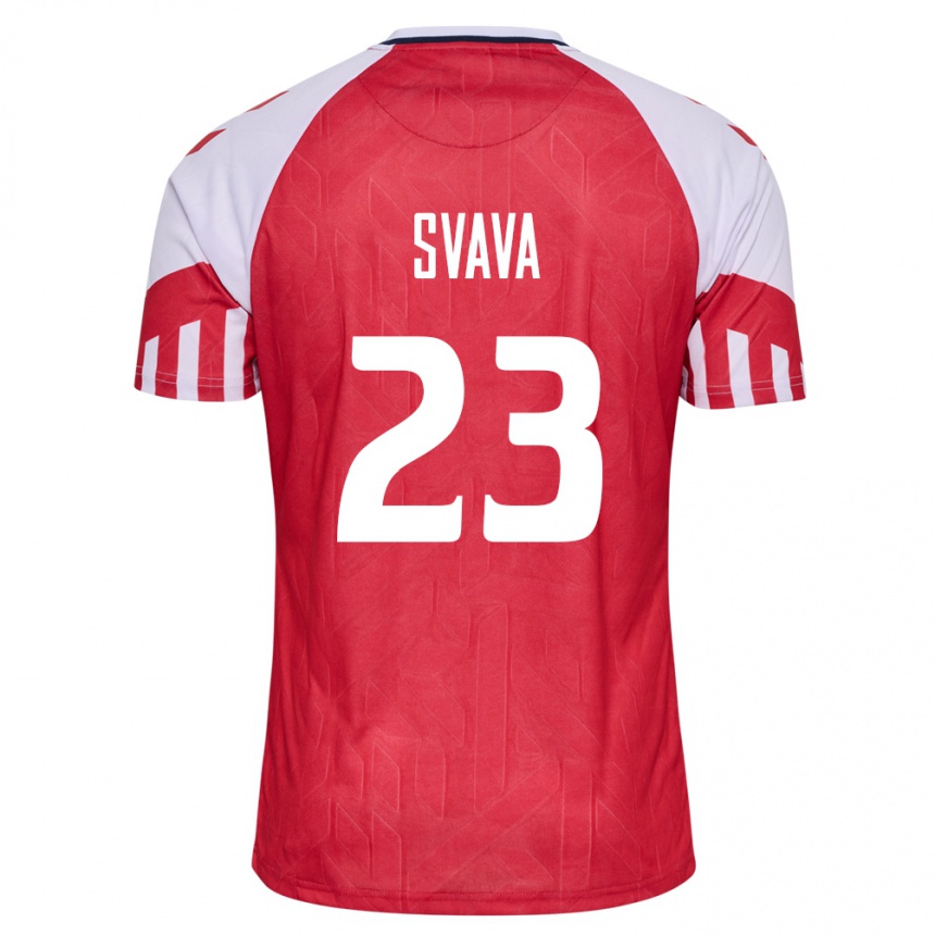 キッズフットボールデンマークソフィー・スヴァヴァ#23赤ホームシャツ24-26ジャージーユニフォーム
