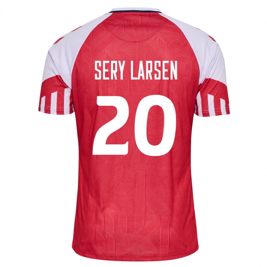 キッズフットボールデンマークヤーフェット・セリー#20赤ホームシャツ24-26ジャージーユニフォーム