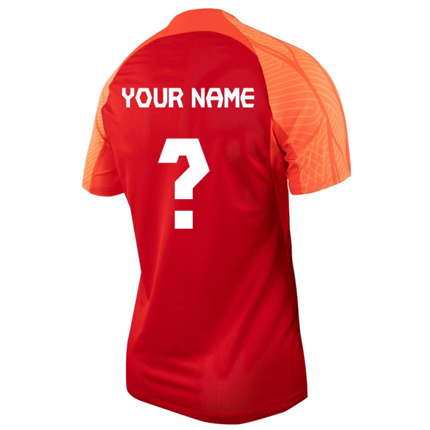 キッズフットボールカナダあなたの名前#0オレンジホームシャツ24-26ジャージーユニフォーム