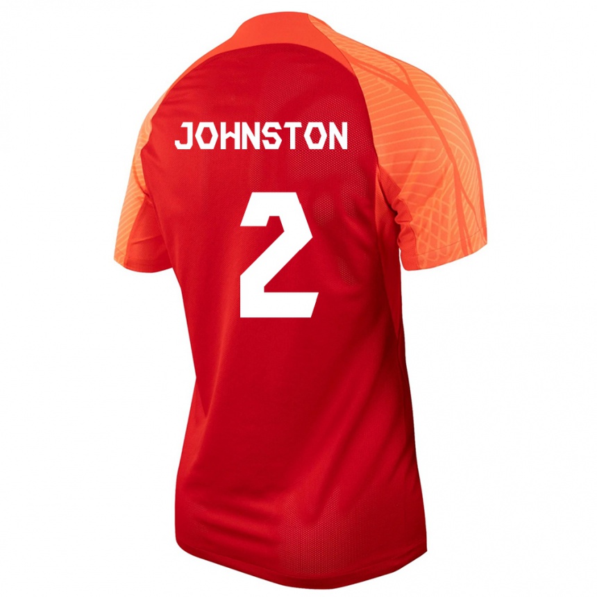 キッズフットボールカナダアリスター・ジョンストン#2オレンジホームシャツ24-26ジャージーユニフォーム