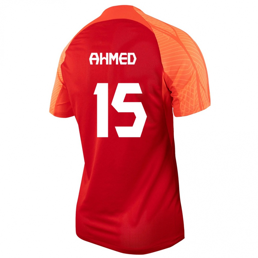 キッズフットボールカナダアリ・アーメド#15オレンジホームシャツ24-26ジャージーユニフォーム