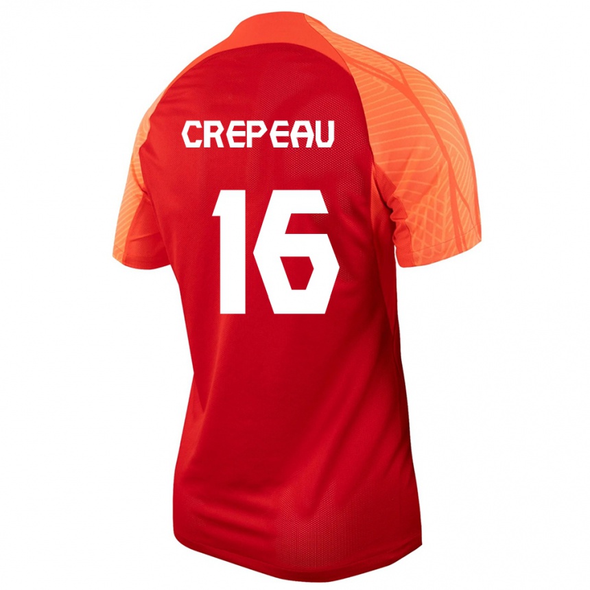 キッズフットボールカナダマクシム・クレポー#16オレンジホームシャツ24-26ジャージーユニフォーム