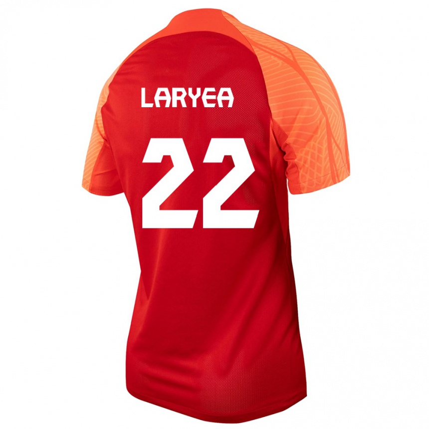 キッズフットボールカナダリッチー・ラリア #22オレンジホームシャツ24-26ジャージーユニフォーム