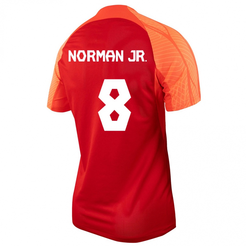 キッズフットボールカナダデイビット・ノーマン・ジュニア#8オレンジホームシャツ24-26ジャージーユニフォーム