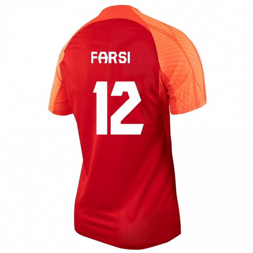 キッズフットボールカナダモハメド・ファルシ#12オレンジホームシャツ24-26ジャージーユニフォーム