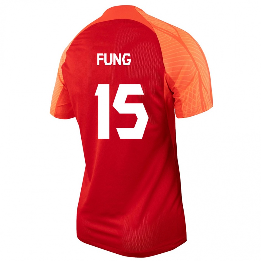 キッズフットボールカナダVictor Fung#15オレンジホームシャツ24-26ジャージーユニフォーム