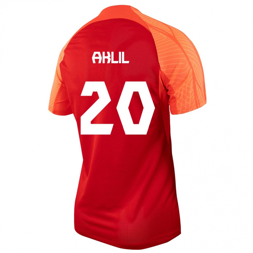 キッズフットボールカナダLino Aklil#20オレンジホームシャツ24-26ジャージーユニフォーム