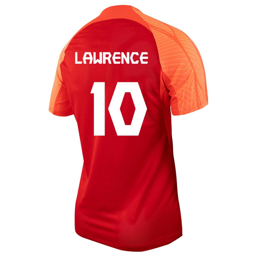 キッズフットボールカナダアシュリー・ローレンス#10オレンジホームシャツ24-26ジャージーユニフォーム