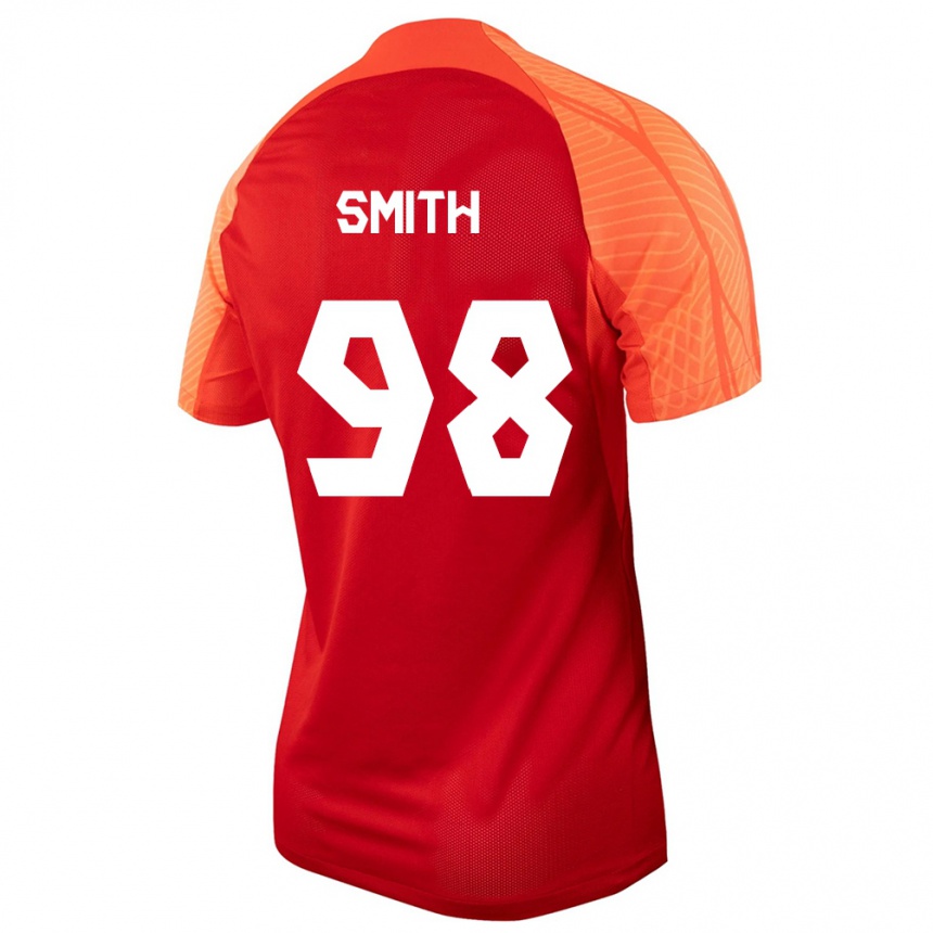 キッズフットボールカナダオリビア・スミス#98オレンジホームシャツ24-26ジャージーユニフォーム