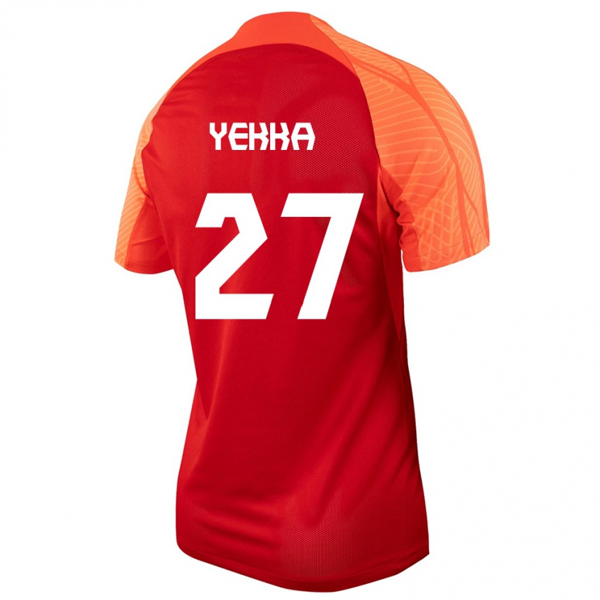 キッズフットボールカナダスラ・イェッカ#27オレンジホームシャツ24-26ジャージーユニフォーム