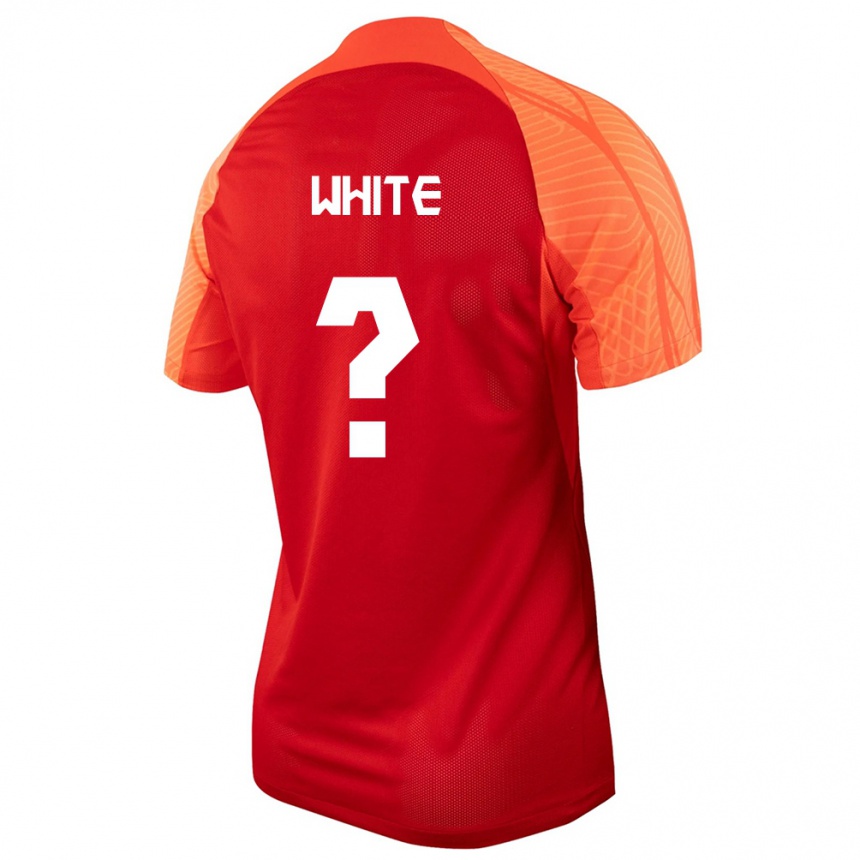 キッズフットボールカナダエリック・ホワイト#0オレンジホームシャツ24-26ジャージーユニフォーム