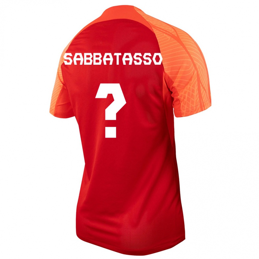 キッズフットボールカナダジェロニモ・サバタッソ#0オレンジホームシャツ24-26ジャージーユニフォーム