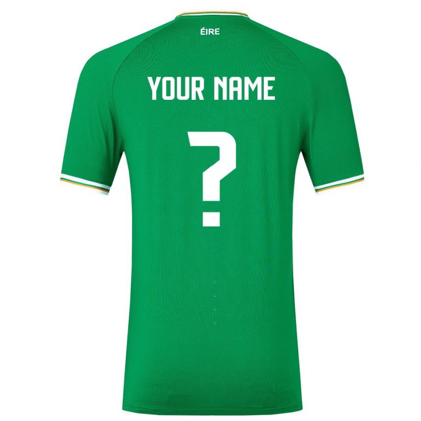 キッズフットボールアイルランド島あなたの名前#0緑ホームシャツ24-26ジャージーユニフォーム